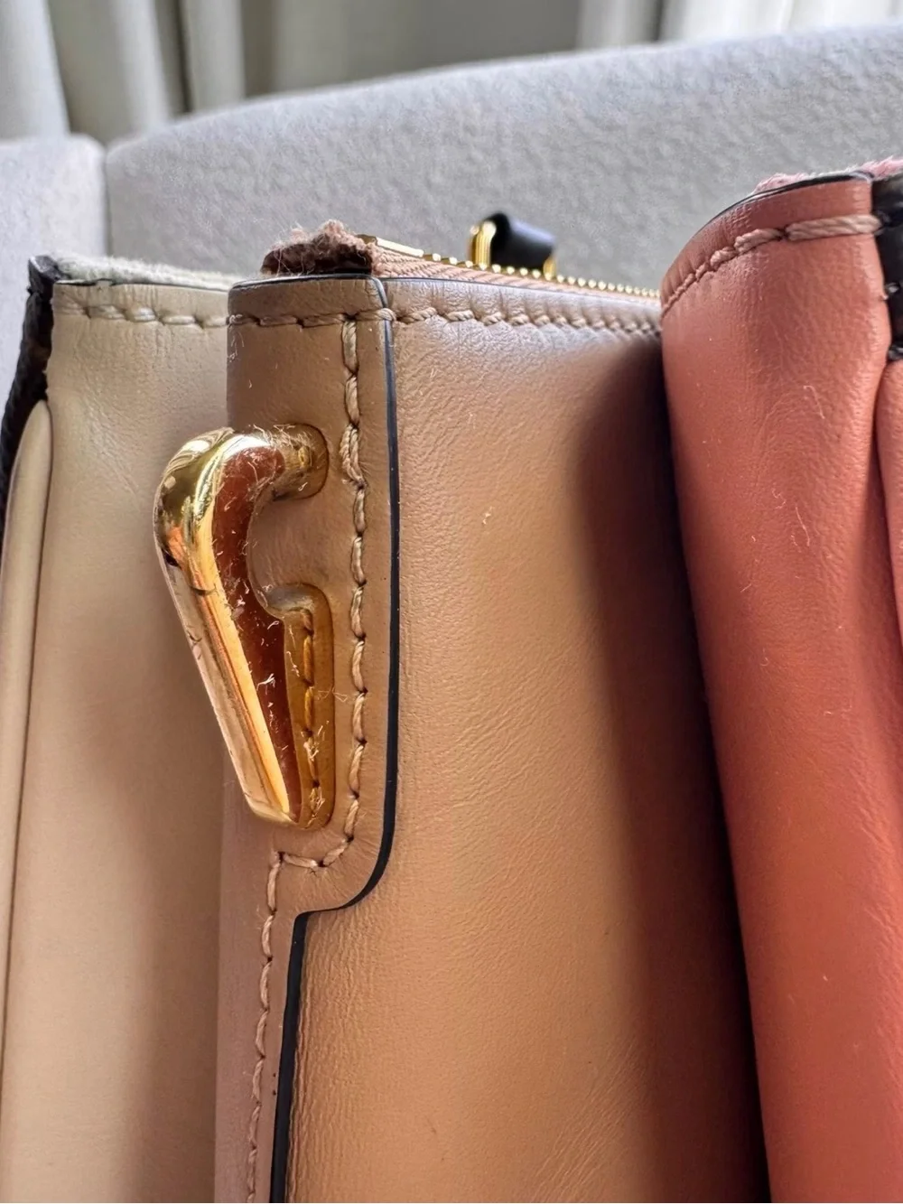 Louis Vuitton Monogram Tote with Pink Leather Tab and Gold Hardware